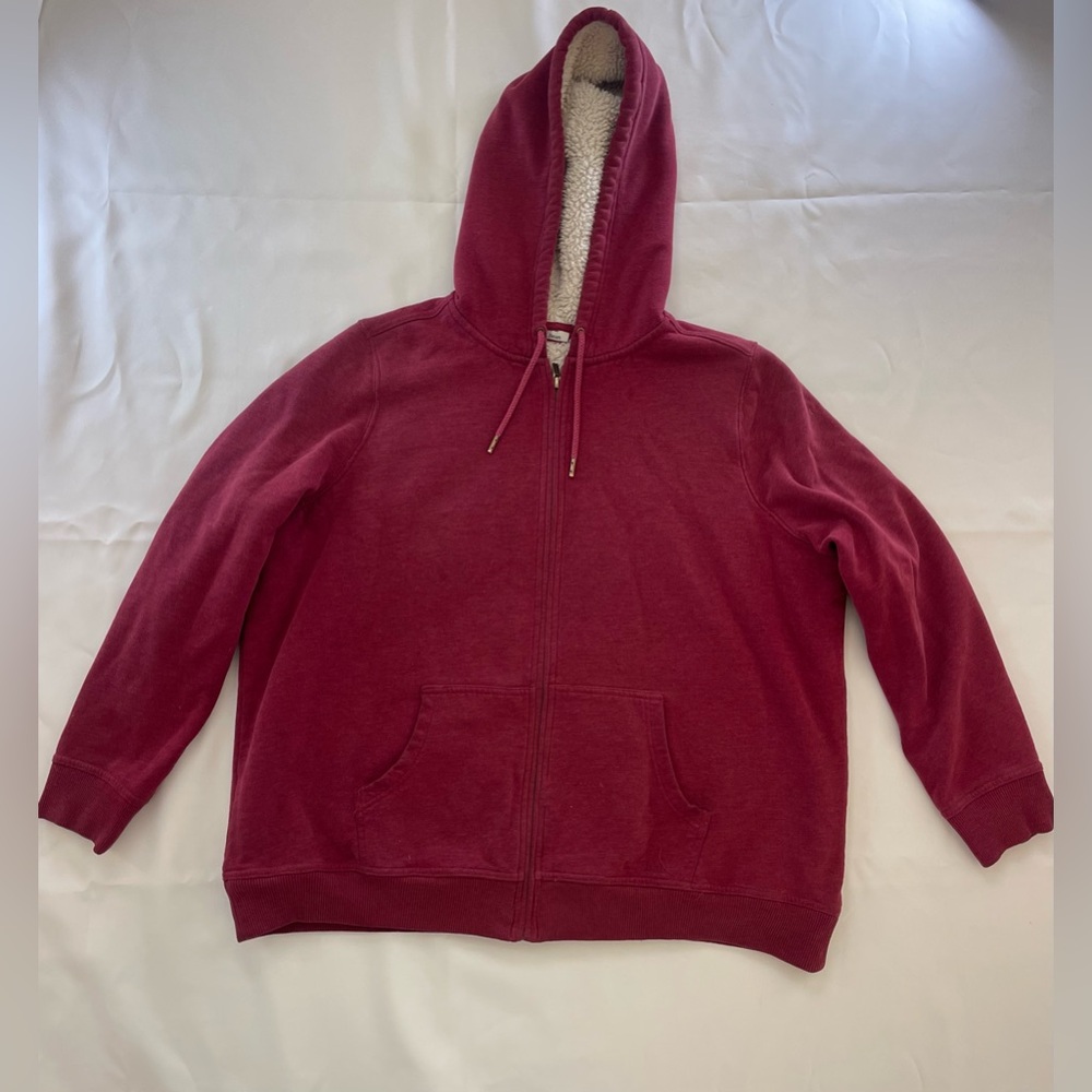 L.L.Bean 1912 Sherpa-Lined Hoodie Women's 2X Plus “Cranberry Heather”